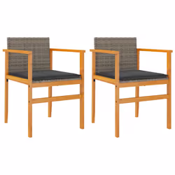 VidaXL 368712, Terrace, Siège rembourré, Bois d'acacia, Polyuréthane, Acier, Gris, 550 mm, 550 mm