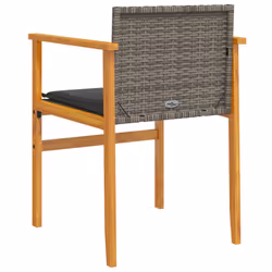 VidaXL 368712 chaise d'extérieur Terrace Siège rembourré Bois d'acacia, Polyuréthane, Acier Gris - Vue supplémentaire 7
