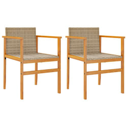 VidaXL 368713 chaise d'extérieur Terrace Siège rembourré Bois d'acacia, Polyuréthane, Acier Crème, Blanc