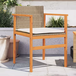 VidaXL 368713 chaise d'extérieur Terrace Siège rembourré Bois d'acacia, Polyuréthane, Acier Crème, Blanc