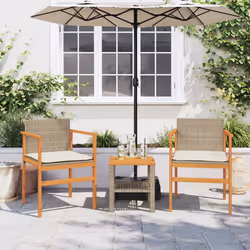 VidaXL 368713 chaise d'extérieur Terrace Siège rembourré Bois d'acacia, Polyuréthane, Acier Crème, Blanc