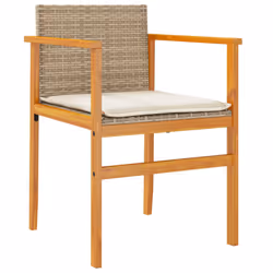 VidaXL 368713 chaise d'extérieur Terrace Siège rembourré Bois d'acacia, Polyuréthane, Acier Crème, Blanc - Vue supplémentaire 4