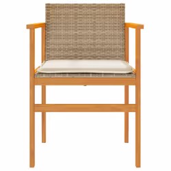 VidaXL 368713 chaise d'extérieur Terrace Siège rembourré Bois d'acacia, Polyuréthane, Acier Crème, Blanc - Vue supplémentaire 5