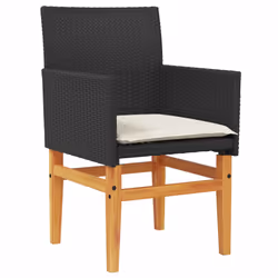 VidaXL 368714 chaise d'extérieur Terrace Siège rembourré Bois d'acacia, Polyuréthane, Acier Crème, Blanc - Vue supplémentaire 4