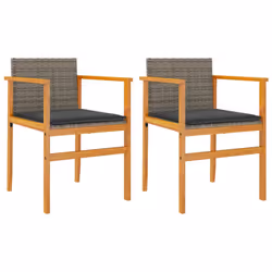 VidaXL 368715, Terrace, Siège rembourré, Bois d'acacia, Polyuréthane, Acier, Gris, 520 mm, 620 mm