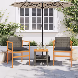 VidaXL 368715 chaise d'extérieur Terrace Siège rembourré Bois d'acacia, Polyuréthane, Acier Gris