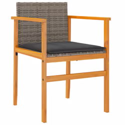VidaXL 368715 chaise d'extérieur Terrace Siège rembourré Bois d'acacia, Polyuréthane, Acier Gris - Vue supplémentaire 4