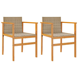 VidaXL 368716 chaise d'extérieur Terrace Siège rembourré Bois d'acacia, Polyuréthane, Acier Crème, Blanc
