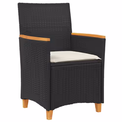 VidaXL 368717 chaise d'extérieur Terrace Siège rembourré Bois d'acacia, Polyuréthane, Acier Crème, Blanc - Vue supplémentaire 4