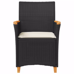 VidaXL 368717 chaise d'extérieur Terrace Siège rembourré Bois d'acacia, Polyuréthane, Acier Crème, Blanc - Vue supplémentaire 5