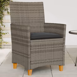 VidaXL 368718 chaise d'extérieur Terrace Siège rembourré Bois d'acacia, Polyuréthane, Acier Gris