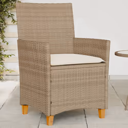 VidaXL 368719 chaise d'extérieur Terrace Siège rembourré Bois d'acacia, Polyuréthane, Acier Crème, Blanc