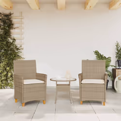 VidaXL 368719 chaise d'extérieur Terrace Siège rembourré Bois d'acacia, Polyuréthane, Acier Crème, Blanc