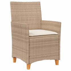 VidaXL 368719 chaise d'extérieur Terrace Siège rembourré Bois d'acacia, Polyuréthane, Acier Crème, Blanc - Vue supplémentaire 4