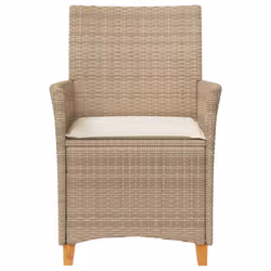 VidaXL 368719 chaise d'extérieur Terrace Siège rembourré Bois d'acacia, Polyuréthane, Acier Crème, Blanc - Vue supplémentaire 5