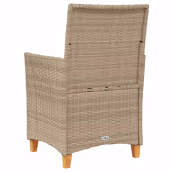 VidaXL 368719 chaise d'extérieur Terrace Siège rembourré Bois d'acacia, Polyuréthane, Acier Crème, Blanc - Vue supplémentaire 7