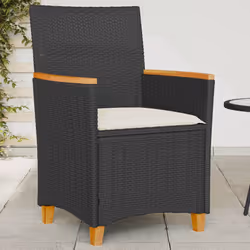 VidaXL 368720 chaise d'extérieur Terrace Siège rembourré Bois d'acacia, Polyuréthane, Acier Crème, Blanc