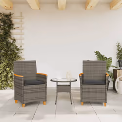 VidaXL 368721 chaise d'extérieur Terrace Siège rembourré Bois d'acacia, Polyuréthane, Acier Gris