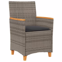 VidaXL 368721 chaise d'extérieur Terrace Siège rembourré Bois d'acacia, Polyuréthane, Acier Gris - Vue supplémentaire 4