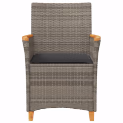 VidaXL 368721 chaise d'extérieur Terrace Siège rembourré Bois d'acacia, Polyuréthane, Acier Gris - Vue supplémentaire 5