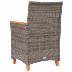 VidaXL 368721 chaise d'extérieur Terrace Siège rembourré Bois d'acacia, Polyuréthane, Acier Gris - Vue supplémentaire 7