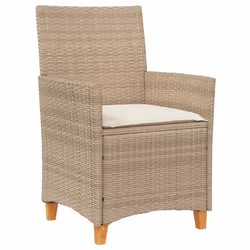 VidaXL 368722 chaise d'extérieur Terrace Siège rembourré Bois d'acacia, Polyuréthane, Acier Crème, Blanc - Vue supplémentaire 4