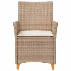 VidaXL 368722 chaise d'extérieur Terrace Siège rembourré Bois d'acacia, Polyuréthane, Acier Crème, Blanc - Vue supplémentaire 5