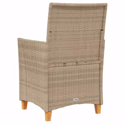 VidaXL 368722 chaise d'extérieur Terrace Siège rembourré Bois d'acacia, Polyuréthane, Acier Crème, Blanc - Vue supplémentaire 7