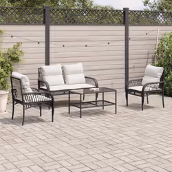 Cet ensemble de canapés de jardin est le complément parfait de votre arrière-cour, terrasse ou patio, offrant un espace confo ...