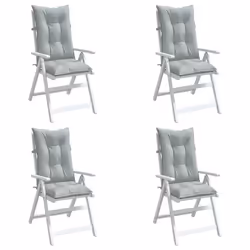 vidaXL Coussins de chaise à dossier haut lot de 4 gris clair mélangé