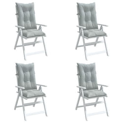 vidaXL Coussins de chaise à dossier haut lot de 4 gris clair mélangé