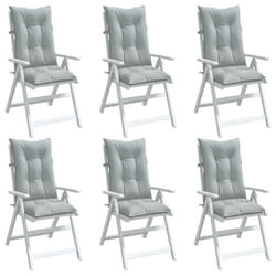vidaXL Coussins de chaise à dossier haut lot de 6 gris clair mélangé