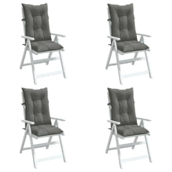 VidaXL Lot de 4 Coussins de Chaise Haut Gris