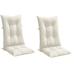 Vidaxl - Coussins de chaise à dossier haut lot de 2 crème mélangé tissu