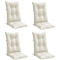 Coussins de chaise à dossier haut lot de 4 crème mélangé tissu Vidaxl