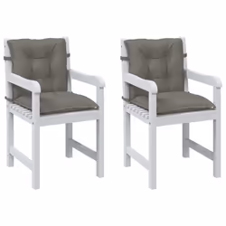vidaXL Coussins de chaise à dossier bas lot de 2 gris foncé mélangé