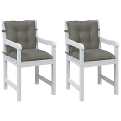 vidaXL Coussins de chaise à dossier bas lot de 2 gris foncé mélangé