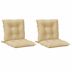 Coussins de chaise à dossier bas lot de 2 beige mélangé tissu Vidaxl