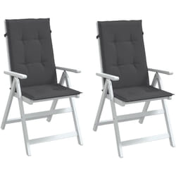 Coussins de chaise à dossier haut lot de 2 anthracite mélangé Vidaxl