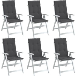 Vidaxl - Coussins de chaise à dossier haut lot de 6 anthracite mélangé