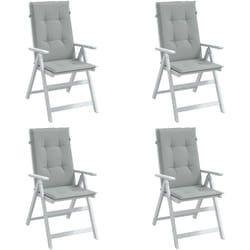 Coussins de chaise à dossier haut lot de 4 gris clair mélangé Vidaxl