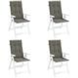 vidaXL Coussins de chaise à dossier haut lot de 4 gris foncé mélangé