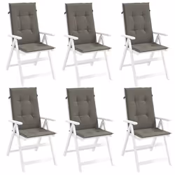 vidaXL Coussins de chaise à dossier haut lot de 6 gris foncé mélangé