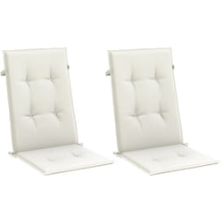 Coussins de chaise à dossier haut lot de 2 crème mélangé tissu vidaXL