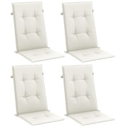 Coussins de chaise à dossier haut lot de 4 crème mélangé tissu Vidaxl