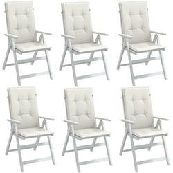 vidaXL Coussins de chaise à dossier haut lot de 6 crème mélangé tissu