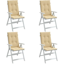 Vidaxl - Coussins de chaise à dossier haut lot de 4 beige mélangé tissu