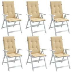Vidaxl - Coussins de chaise à dossier haut lot de 6 beige mélangé tissu