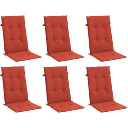 Vidaxl - Coussins de chaise à dossier haut lot de 6 rouge mélangé tissu