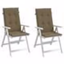 vidaXL Coussins de chaise à dossier haut lot de 2 taupe mélangé tissu
